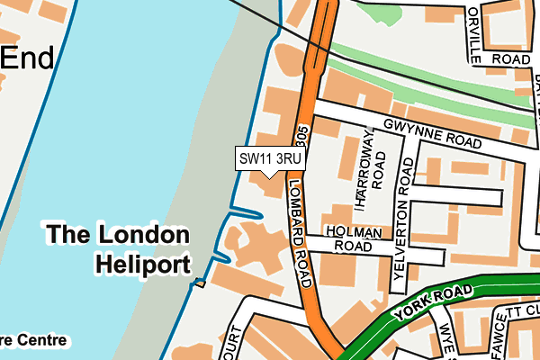 SW11 3RU map - OS OpenMap – Local (Ordnance Survey)