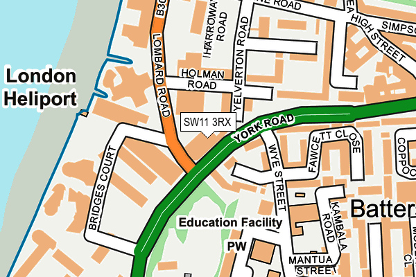 SW11 3RX map - OS OpenMap – Local (Ordnance Survey)