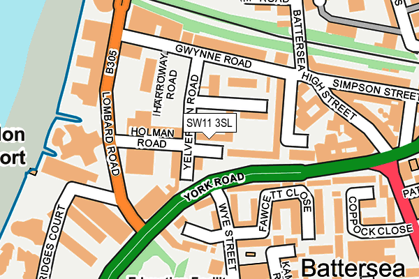 SW11 3SL map - OS OpenMap – Local (Ordnance Survey)