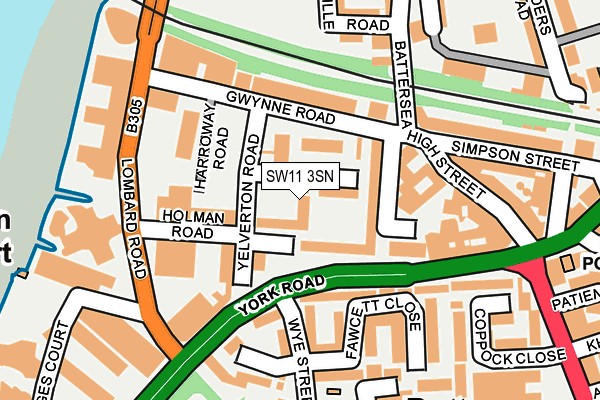 SW11 3SN map - OS OpenMap – Local (Ordnance Survey)