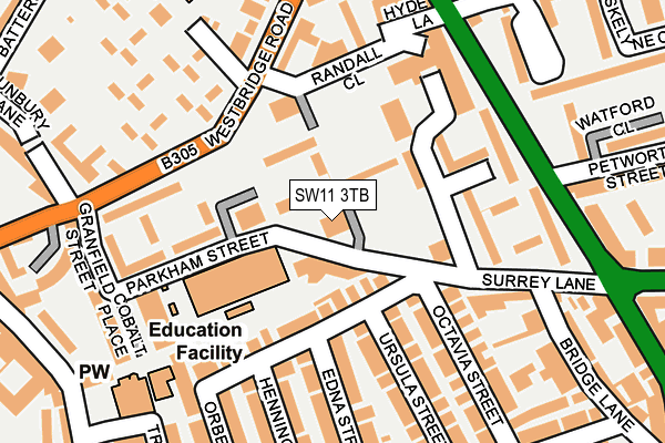 SW11 3TB map - OS OpenMap – Local (Ordnance Survey)