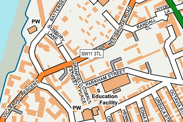 SW11 3TL map - OS OpenMap – Local (Ordnance Survey)