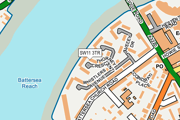 SW11 3TR map - OS OpenMap – Local (Ordnance Survey)