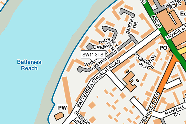 SW11 3TS map - OS OpenMap – Local (Ordnance Survey)