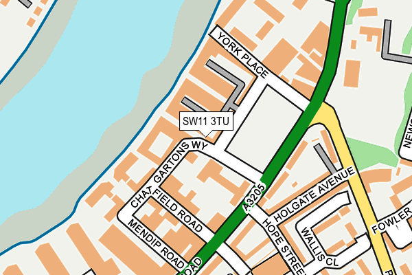 SW11 3TU map - OS OpenMap – Local (Ordnance Survey)