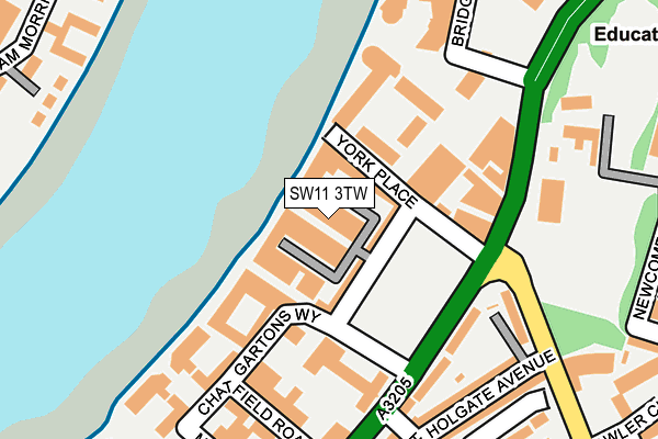 SW11 3TW map - OS OpenMap – Local (Ordnance Survey)