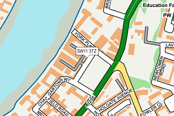 SW11 3TZ map - OS OpenMap – Local (Ordnance Survey)