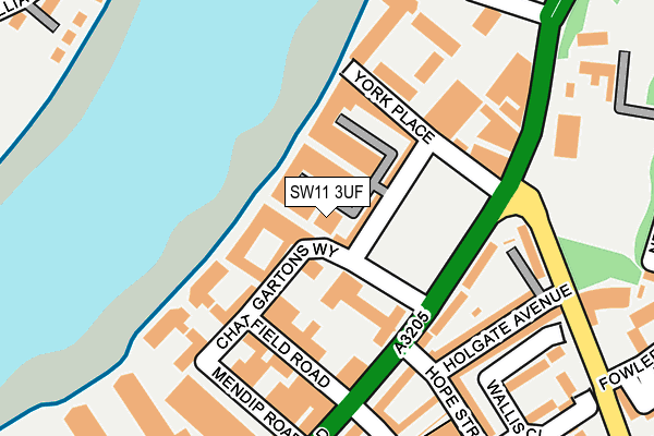 SW11 3UF map - OS OpenMap – Local (Ordnance Survey)