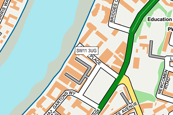 SW11 3UG map - OS OpenMap – Local (Ordnance Survey)