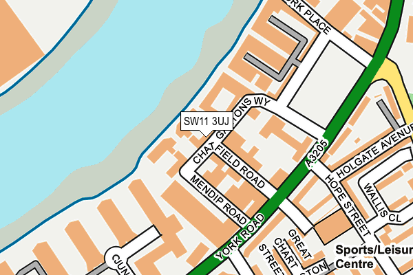 SW11 3UJ map - OS OpenMap – Local (Ordnance Survey)