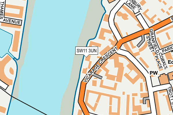 SW11 3UN map - OS OpenMap – Local (Ordnance Survey)