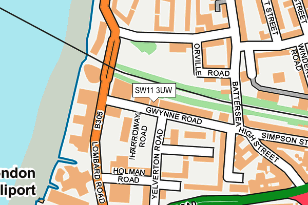 SW11 3UW map - OS OpenMap – Local (Ordnance Survey)