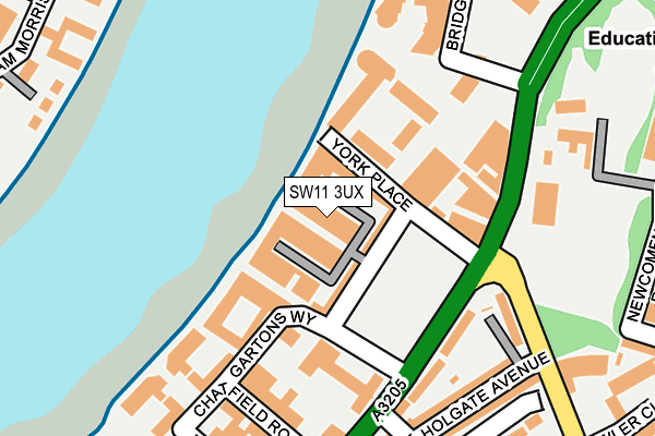SW11 3UX map - OS OpenMap – Local (Ordnance Survey)