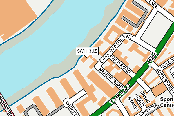 SW11 3UZ map - OS OpenMap – Local (Ordnance Survey)