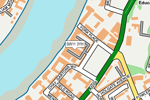 SW11 3YH map - OS OpenMap – Local (Ordnance Survey)