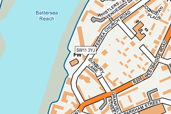 SW11 3YJ map - OS OpenMap – Local (Ordnance Survey)