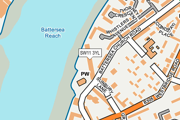 SW11 3YL map - OS OpenMap – Local (Ordnance Survey)