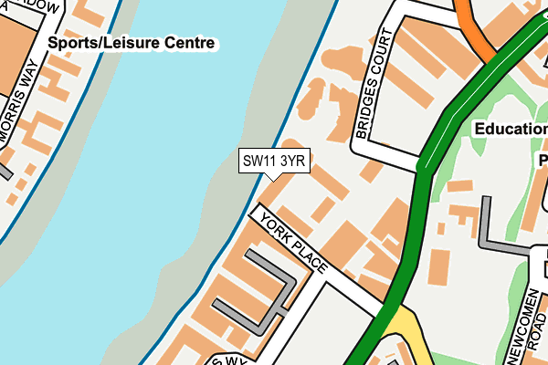 SW11 3YR map - OS OpenMap – Local (Ordnance Survey)