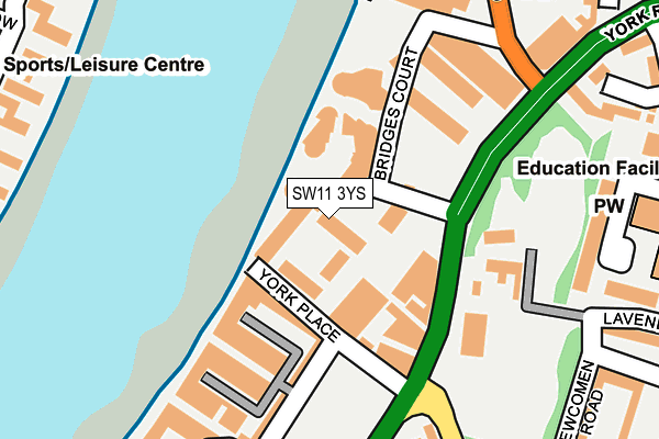 SW11 3YS map - OS OpenMap – Local (Ordnance Survey)