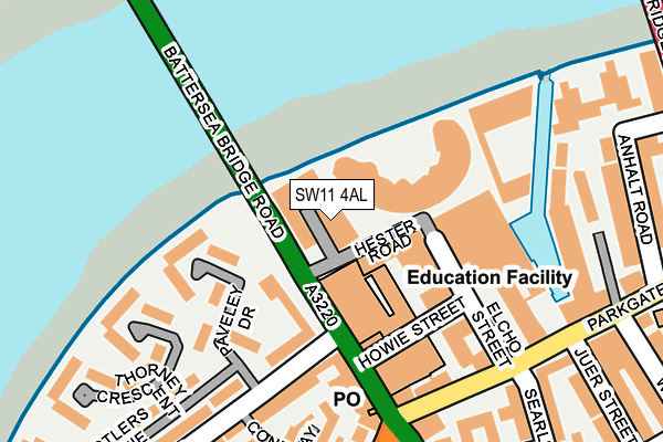 SW11 4AL map - OS OpenMap – Local (Ordnance Survey)