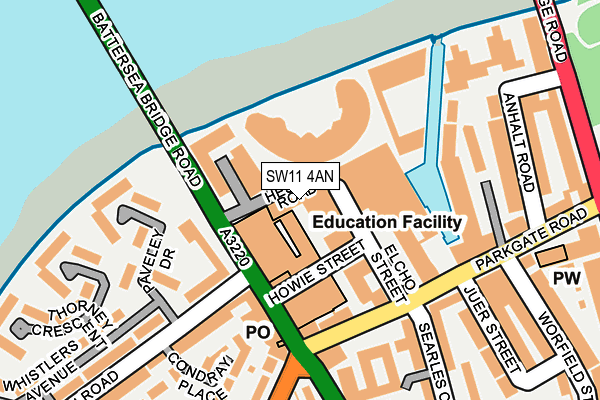 SW11 4AN map - OS OpenMap – Local (Ordnance Survey)
