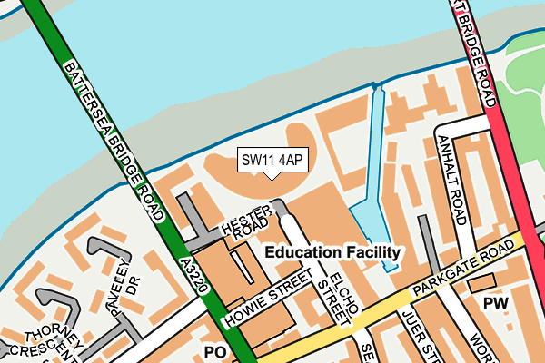 SW11 4AP map - OS OpenMap – Local (Ordnance Survey)