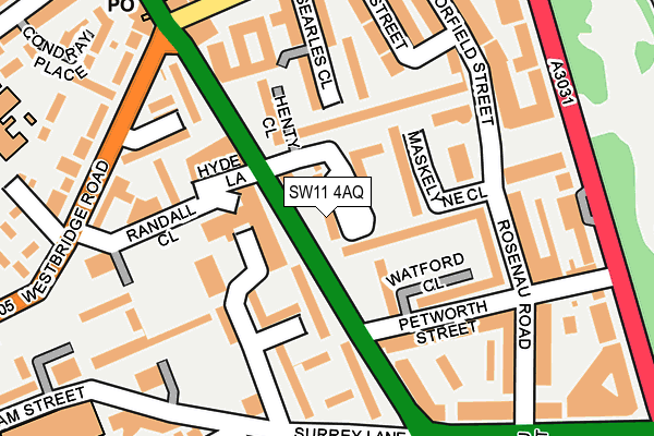 SW11 4AQ map - OS OpenMap – Local (Ordnance Survey)