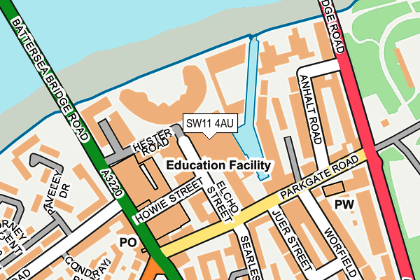 SW11 4AU map - OS OpenMap – Local (Ordnance Survey)