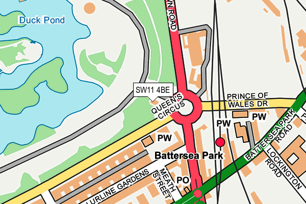 SW11 4BE map - OS OpenMap – Local (Ordnance Survey)