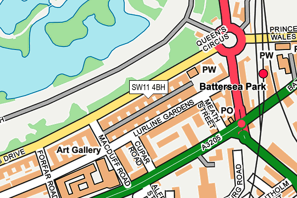 SW11 4BH map - OS OpenMap – Local (Ordnance Survey)