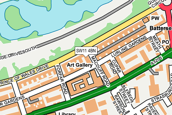 SW11 4BN map - OS OpenMap – Local (Ordnance Survey)