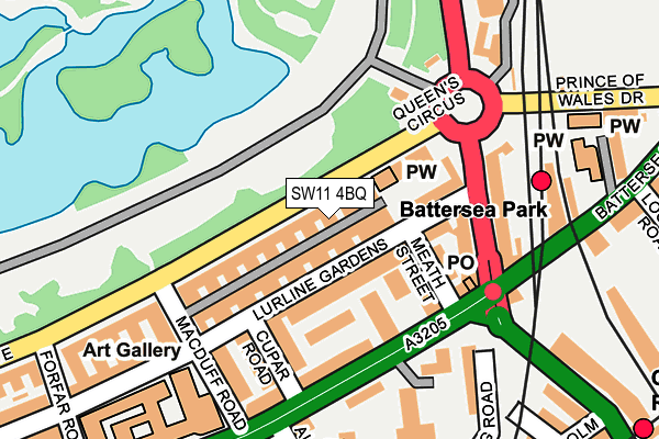 SW11 4BQ map - OS OpenMap – Local (Ordnance Survey)