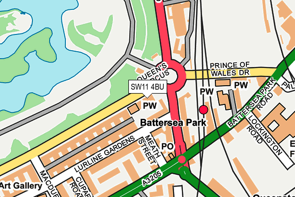 SW11 4BU map - OS OpenMap – Local (Ordnance Survey)