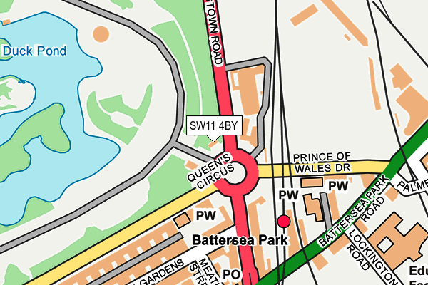 SW11 4BY map - OS OpenMap – Local (Ordnance Survey)