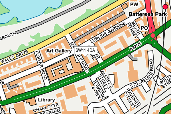 SW11 4DA map - OS OpenMap – Local (Ordnance Survey)