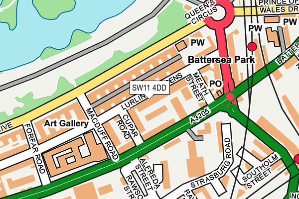 SW11 4DD map - OS OpenMap – Local (Ordnance Survey)