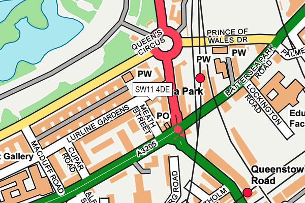 SW11 4DE map - OS OpenMap – Local (Ordnance Survey)