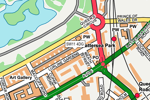 SW11 4DG map - OS OpenMap – Local (Ordnance Survey)