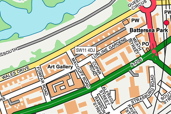 SW11 4DJ map - OS OpenMap – Local (Ordnance Survey)