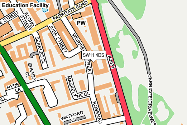 SW11 4DS map - OS OpenMap – Local (Ordnance Survey)