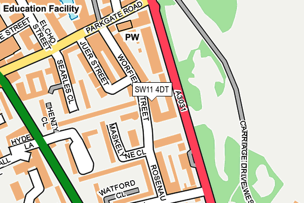 SW11 4DT map - OS OpenMap – Local (Ordnance Survey)