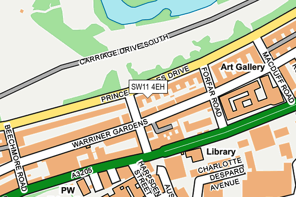 SW11 4EH map - OS OpenMap – Local (Ordnance Survey)
