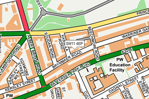 SW11 4EP map - OS OpenMap – Local (Ordnance Survey)