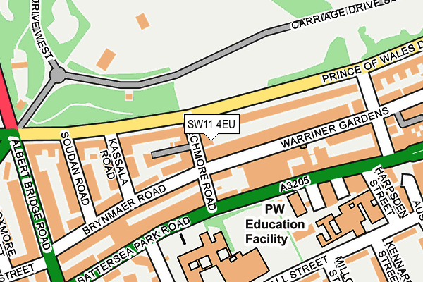 SW11 4EU map - OS OpenMap – Local (Ordnance Survey)