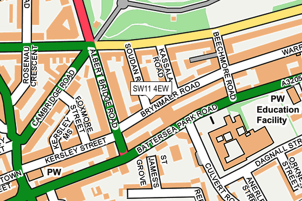 SW11 4EW map - OS OpenMap – Local (Ordnance Survey)