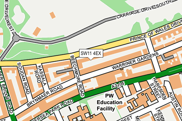 SW11 4EX map - OS OpenMap – Local (Ordnance Survey)