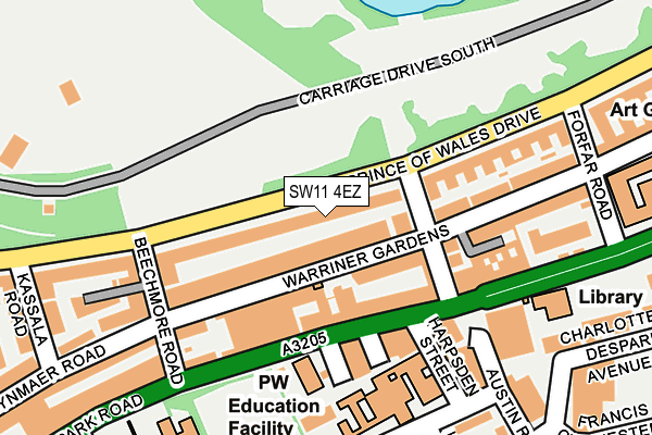 SW11 4EZ map - OS OpenMap – Local (Ordnance Survey)