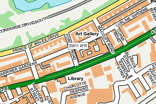 SW11 4FR map - OS OpenMap – Local (Ordnance Survey)