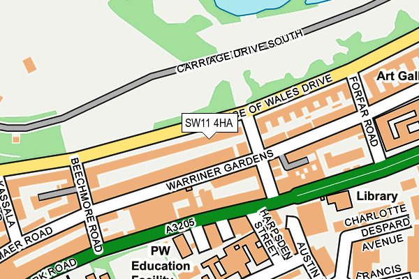 SW11 4HA map - OS OpenMap – Local (Ordnance Survey)