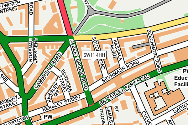 SW11 4HH map - OS OpenMap – Local (Ordnance Survey)